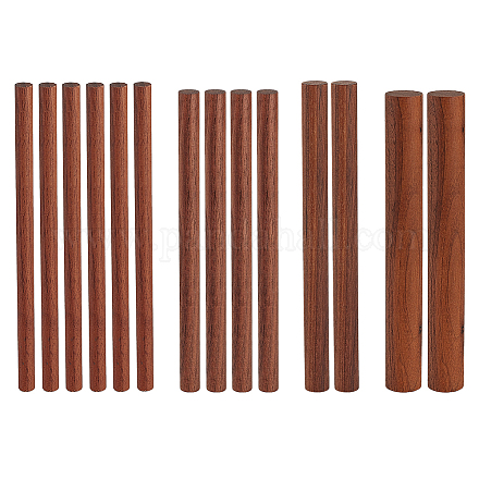 Olycrfat 14 pz 4 misure aste per tasselli in noce lunghezza 6 pollici bastoncini di legno bastoncini rotondi non finiti blocchi di intaglio in legno bastoncini di legno cerati per la costruzione di materiale modello fai da te - marrone cocco WOOD-OC0002-82-1