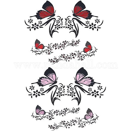 SUPERFINDINGS 2 Sets 2 Colors Plastic Car Sticker Butterfly Self-Adhesive Sticker Car Emblem Auto Decal Sticker for Car Auto Off-Road Vehicle Truck Wall DIY-FH0002-94-1