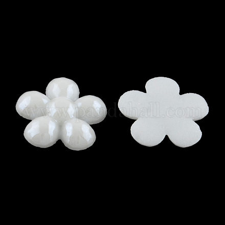 Pearlized Plated Opaque Glass Cabochons PORC-R041-14x14-04-1