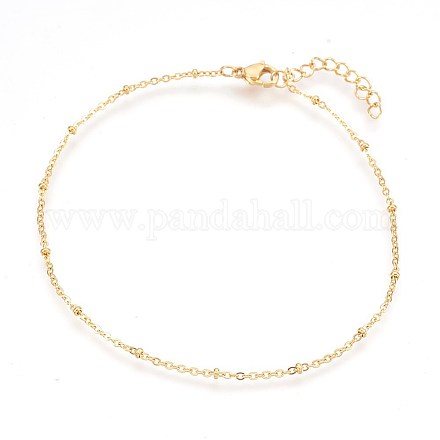 Placage ionique (ip) 304 bracelets de cheville en acier inoxydable AJEW-P069-01G-1