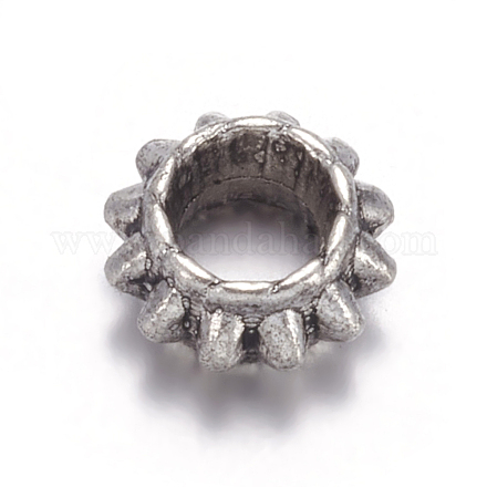 Antiker Silber legierung Rondelle Spacer Perlen X-AB30-1