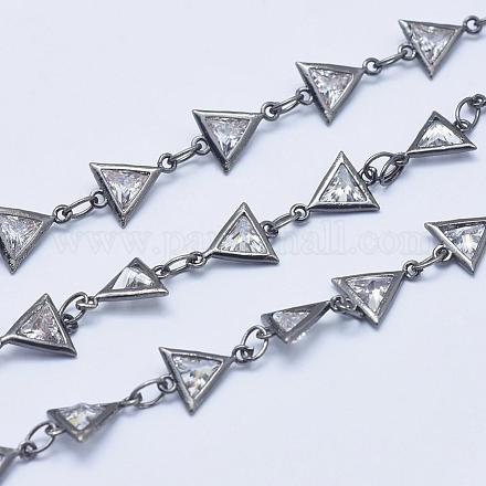 Chaînes avec perles en zircone cubique manuelle CHC-F005-11B-NR-1
