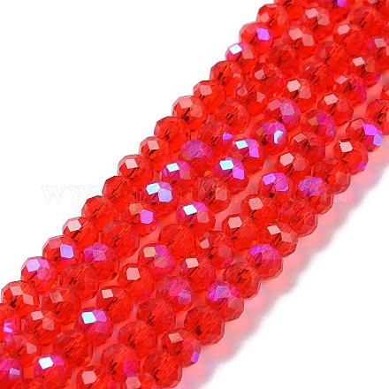 Chapelets de perles en verre électroplaqué EGLA-A034-T8mm-L05-1