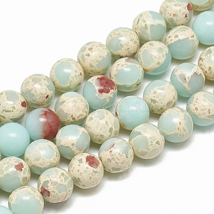 Brins de perles de jaspe impérial synthétiques G-S300-41A-4mm-1