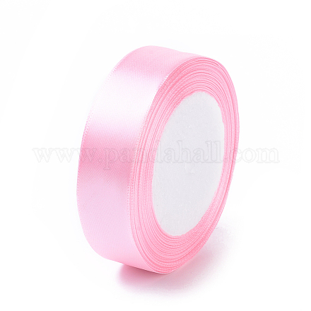 Sensibilización rosa materiales para preparar la cinta con esperanza del cáncer de mama se iluminan de color rosa cinta de raso coser boda diy X-RC25mmY004-1