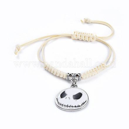 Verstellbare koreanische geflochtene Perlenarmbänder aus gewachstem Polyester BJEW-JB04420-03-1
