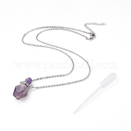 Ожерелья кулона бутылки дух натурального флюорита открываемые NJEW-E150-01C-P-1