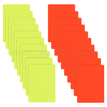 PVCプラスチックの空白のペナルティカード  サッカーの試合の黄色と赤の審判カード  長方形  ミックスカラー  110x80x0.5mm  2色  1pc /カラー  2個/セット AJEW-WH0401-87-1