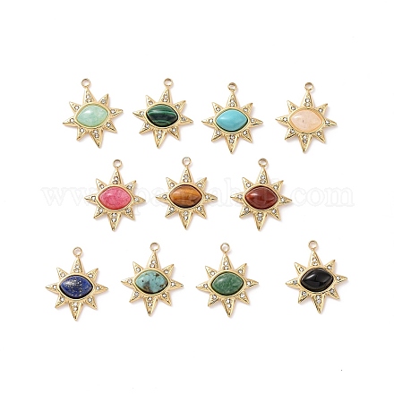 Natural & Synthetic Mixed Gemstone Pendants STAS-J400-02G-1