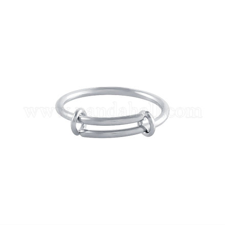 Adjustable 304 Stainless Steel Finger Ring Settings STAS-S061-PJ153-18-1