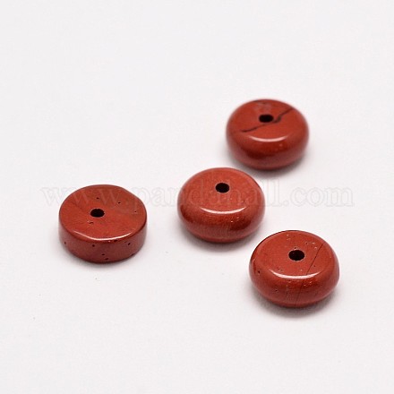 Natural Red Jasper Rondelle Beads G-P076-12-1