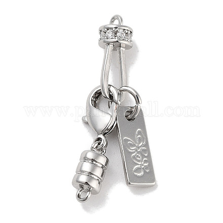 Латунная застежка из прозрачного циркония с микропаве KK-C051-52P-1