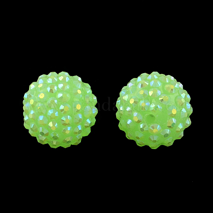 Perles de strass en résine de couleur AB RESI-S315-10x12-13-1