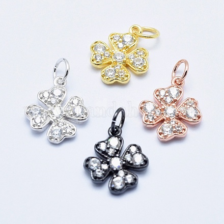 Brass Micro Pave Cubic Zirconia Charms RB-I078-65-NR-1