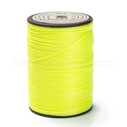 ラウンドワックスポリエステル糸ストリング  マイクロマクラメコード  ツイストコード  革縫い用  緑黄  0.55mm  約131.23ヤード（120m）/ロール YC-D004-02C-135-1