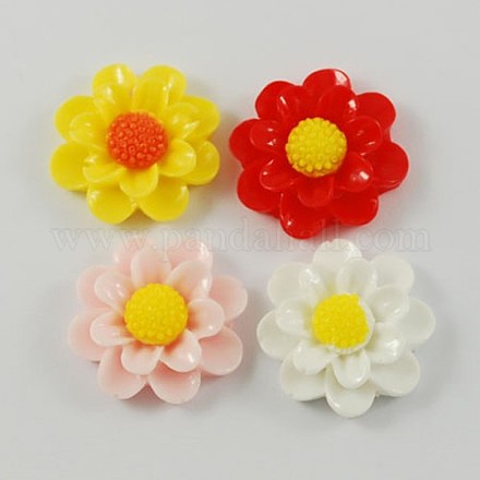 Mixed Resin Flower Flatback Cabochons Scrapbooking Craft X-CRES-A1271-M-1