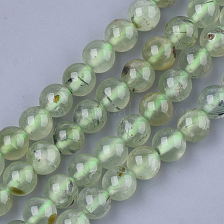 Chapelets de perles en préhnite naturelle G-S333-6mm-032-1