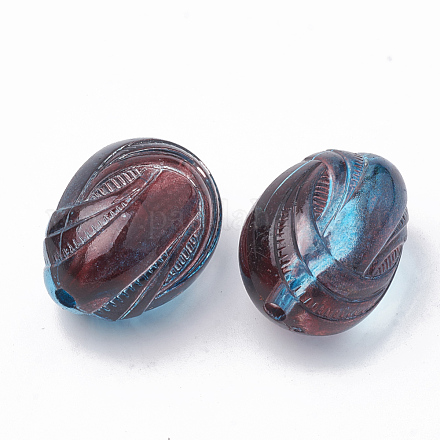 Perle acriliche verniciate a spruzzo bicolore trasparente ACRP-T005-32B-1