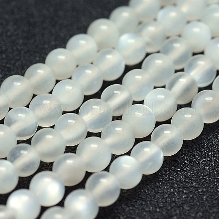 Naturelles perles pierre de lune blanc brins G-P342-02A-4mm-AA-1