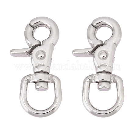 DICOSMETIC 2Pcs Stainless Steel Swivel Clasps STAS-DC0015-60-1