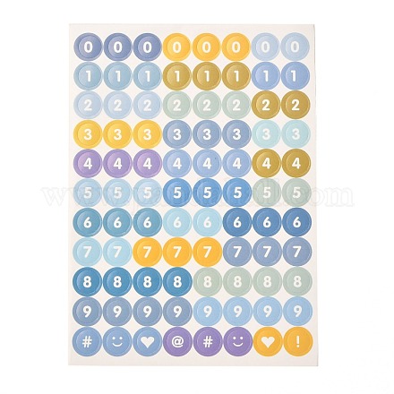 Pegatinas autoadhesivas redondas de scrapbooking con números DIY-I071-A06-1