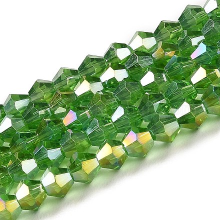 Transparentes perles de verre de galvanoplastie brins GLAA-F029-2mm-A03-1