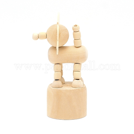 Schima legno fai da te elefante piccolo animale ornamenti desktop DJEW-TAC0001-03-1