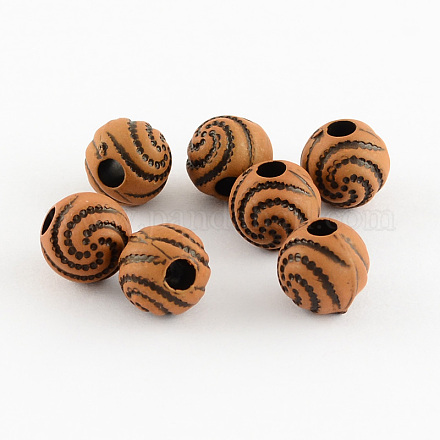 Perlas de acrílico de madera de imitación SACR-R830-01-1
