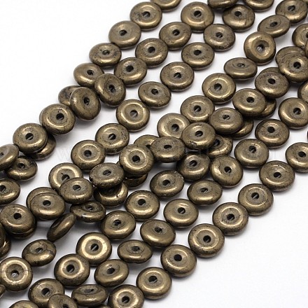 Donut Natural Pyrite Beads Strands G-L307-01-1