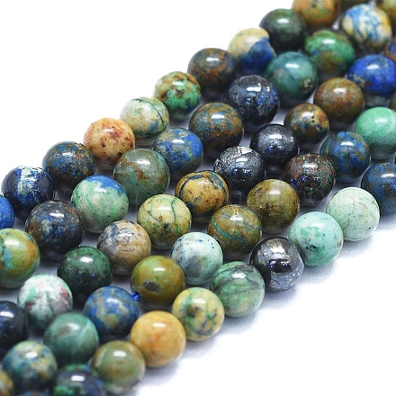 Natural Chrysocolla Beads Strands G-E561-17-6mm-1