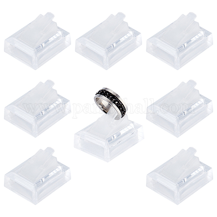Sunnyclue 8pcs présentoirs d'anneaux acryliques carrés RDIS-SC0001-03-1
