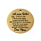201 Stainless Steel Pendants, Message Charm, Flat Round Charm, Golden, 30x1.5mm, Hole: 2.5mm