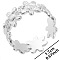 Tarnish Resistant Stainless Steel Petal Couple Rings, Flower Open Cuff Rings for Men and Women, Stainless Steel Color