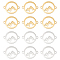 UNICRAFTALE 12pcs 2 Colors Ring with Mountain Connector Stainless Steel Links Charm Hollow Flat Round Connector Charms for Jewelry Making 1.4mm Hole