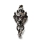 Brass Micro Pave Cubic Zirconia Fold Over Clasps, Dragon, Gunmetal, 38.5mm