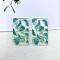 Flower Pattern Acrylic Pendants, Colorful, Rectangle, 40x21mm
