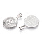 Brass Pendants, Twelve Constellations, Flat Round, Platinum, 24x20.5x2mm, Hole: 3.5x7mm