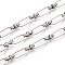 Iron Oval Link Chains, Unwelded, with Spool, Platinum, 12.5x5.5x1mm, about 32.81 Feet(10m)/Roll