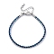 Polyester Cord Braided Bracelet Makings, with Stainless Steel Claw Lobster Clasps, Brass Findings, Long-Lasting Plated, Blue, 7-3/8 inch(18.8cm)