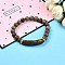 Natural Ocean Jasper Beads Stretch Bracelets, with Brass Beads, Inner Diameter: 2~2-1/8 inch(51mm~53mm), Beads: 8mm in Diameter, Brass Finding: 7.5x3mm, Rectangular: 35x10.5x5.5~6mm