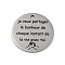Anti-Tarnish 201 Stainless Steel Pendants, Message Charm, Flat Round Charm, Stainless Steel Color, 30x1.5mm, Hole: 2.5mm