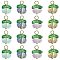 20Pcs 4 Colors Handmade Lampwork Charms, with Golden Brass Findings, Pumpkin with Leaf Charm, Mixed Color, 13.5x12mm, Hole: 2.5mm, 5pcs/color