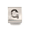 Letter Style 304 Stainless Steel Square Slide Charms, Letter G, 9x8x4mm, Hole: 3.5x8.5mm