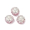 Alloy Rhinestone Clay Pave Beads, Rondelle, Pink, 12.5x7.5mm, Hole: 5.2mm