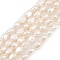 Natural Cultured Freshwater Pearl Beads Strands, Two Sides Polished, Grade 5A, Antique White, 6~7mm, Hole: 0.6mm, about 44~45pcs/strand, 13.39''~13.58''(34~34.5cm)