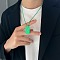 Stainless Steel Simple Texture Rectangle Pendant Necklaces for Men, Multi-color Fashionable Daily Wear, 21.26 inch(54cm)