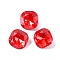 Glass Rhinestone Cabochons, Pointed Back, Faceted, Square, Light Siam, 8x8x4.5mm