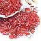 Glass Round Bugle Beads, Mixed Style, Red, 5~7x2mm, Hole: 0.6~1mm, about 16199pcs/pound