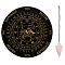 1Pc Wood Pendulum Board, 1Pc 304 Stainless Steel Cable Chain Necklaces, 1Pc Natural Rose Quartz Stone Pendants, for Witchcraft Wiccan Altar Supplies, Eye Pattern, Board: 200x4mm