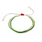 Multi-strand Fibre Wax Threads Braided Bracelet, Adjustable Cord Bracelet, Green Yellow